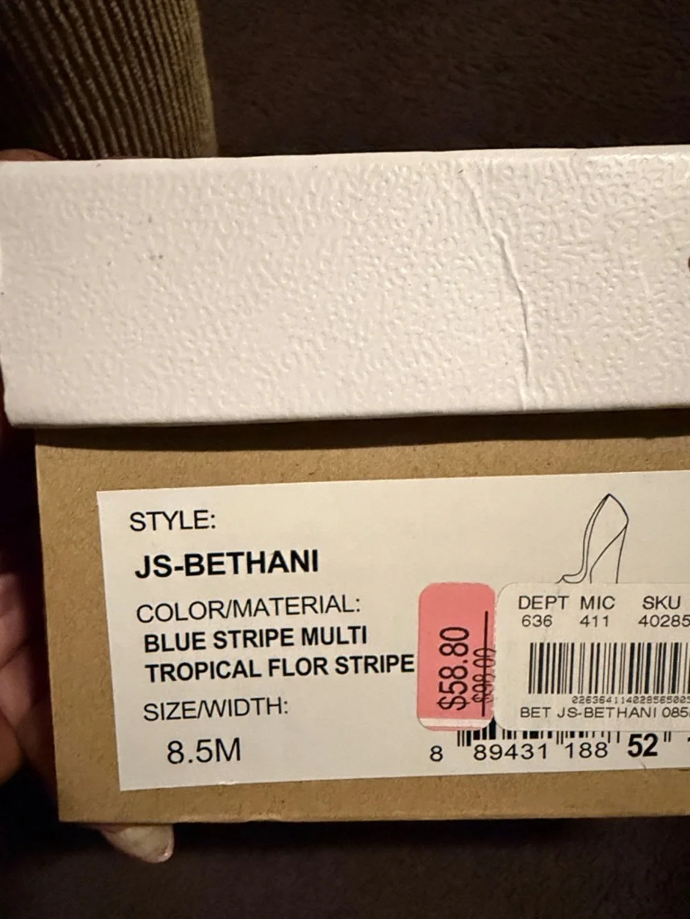 Jessica Simpson Navy Floral Espadrille Wedge Heels - Picture 8 of 8